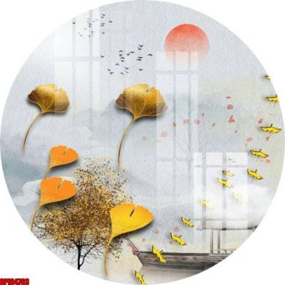 File in trần file tranh bộ decor in treo tường tráng gương OPIC4763 (bản gốc 3D) sống động