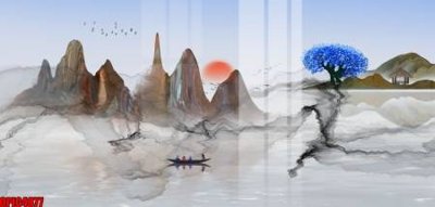 Download file gốc file tranh bộ decor in treo tường tráng gương OPIC4877 (in lụa) cao cấp