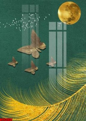 Download file gốc file tranh bộ decor in treo tường tráng gương OPIC4957 (in lụa) hoa lá