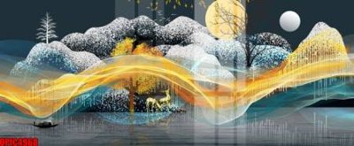 File tranh file tranh bộ decor in treo tường tráng gương OPIC4968 (gốc) in trên kính