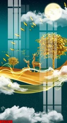 File gốc in ấn file tranh bộ decor in treo tường tráng gương OPIC5100 độ phân giải cao