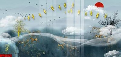 Tải file gốc file tranh bộ decor in treo tường tráng gương OPIC5121 (in không vỡ ảnh)