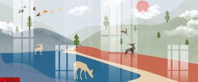 Download file gốc file tranh bộ decor in treo tường tráng gương OPIC5170 (in lụa) hoa lá