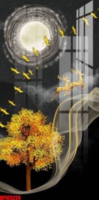 Download file file tranh bộ decor in treo tường tráng gương OPIC5224 (gốc) in mica cao cấp