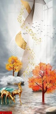 File tranh gốc file tranh bộ decor in treo tường tráng gương OPIC5238 (bản quyền) độc đáo