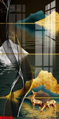 File gốc file tranh bộ decor in treo tường tráng gương OPIC5248 (phong cách) cổ điển