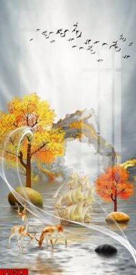 File gốc file tranh bộ decor in treo tường tráng gương OPIC5270 (PNG) trong suốt (transparent)