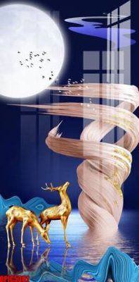 Download file gốc file tranh bộ decor in treo tường tráng gương OPIC5301 (in lụa) tranh 3D