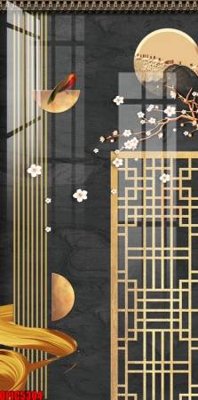 File tranh file tranh bộ decor in treo tường tráng gương OPIC5304 (gốc) chủ đề trừu tượng