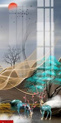 Tải file file tranh bộ decor in treo tường tráng gương OPIC5390 (ảnh gốc) file AI/EPS