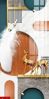 File in trần file tranh bộ decor in treo tường tráng gương OPIC5475 (bản gốc) hoa văn