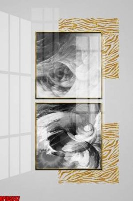 File gốc file tranh bộ decor in treo tường tráng gương OPIC5737 (phong cách) cổ điển