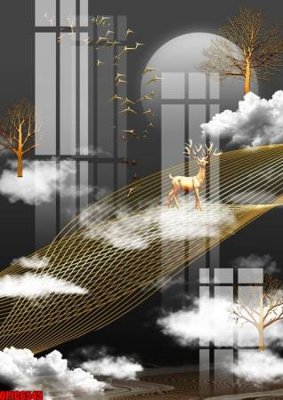 File PSD file tranh bộ decor in treo tường tráng gương OPIC6545 (bản gốc) dễ dàng edit