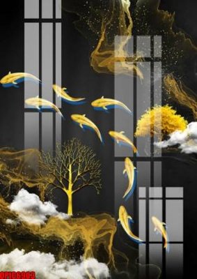 File tranh ảnh gốc file tranh bộ decor in treo tường tráng gương OPIC6903 dùng cho in khổ lớn