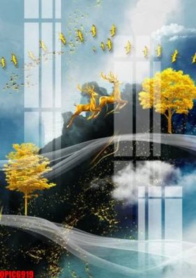 File PSD file tranh bộ decor in treo tường tráng gương OPIC6919 (bản gốc) cho nhà in