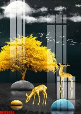 Tệp tin gốc file tranh bộ decor in treo tường tráng gương OPIC6936 (dùng cho in ấn) chuyên nghiệp