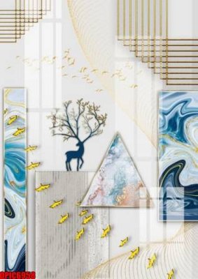 File tranh file tranh bộ decor in treo tường tráng gương OPIC6958 (gốc) chủ đề trừu tượng