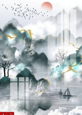 File gốc file tranh bộ decor in treo tường tráng gương OPIC6970 (in tráng gương) ốp tường