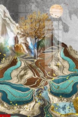 Download file gốc file tranh bộ decor in treo tường tráng gương OPIC703 (in mica) trang trí