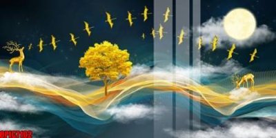 File in trần file tranh bộ decor in treo tường tráng gương OPIC7102 (bản gốc) trời sao