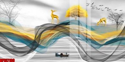 File tranh trang trí file tranh bộ decor in treo tường tráng gương OPIC7109 (file gốc)