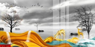 Tải xuống file tranh gốc file tranh bộ decor in treo tường tráng gương OPIC7110 (PSD/TIFF)