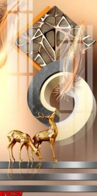 Tải file file tranh bộ decor in treo tường tráng gương OPIC7257 (gốc) chủ đề phong thủy