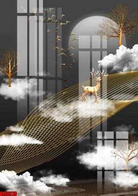 File in ấn file tranh bộ decor in treo tường tráng gương OPIC779 (bản gốc) từ file gốc