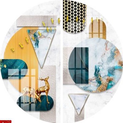 File PSD file tranh bộ decor in treo tường tráng gương OPIC829 (bản gốc) cho nhà in