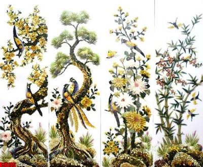 File in trần file tranh in treo tường file decor tổng hợp R10195 (bản gốc 3D) sống động