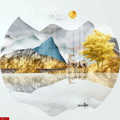 File in trần file tranh in treo tường file decor tổng hợp R11269 (bản gốc 3D) sống động