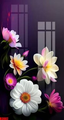 File in trần file tranh in treo tường file decor tổng hợp R3802 (file gốc) hoa văn 3D