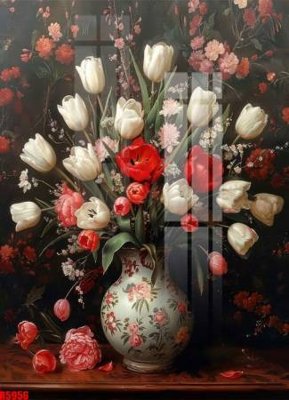 File tranh file tranh in treo tường file decor tổng hợp R5956 (bản gốc) in lụa dán tường