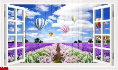 File in trần file tranh in treo tường file decor tổng hợp R6450 (bản gốc 3D) sống động