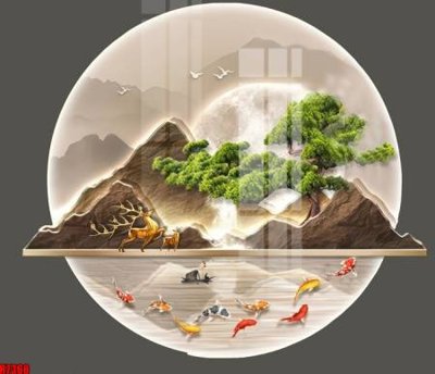 Download file gốc file tranh in treo tường file decor tổng hợp R7368 (in lụa) hoa lá