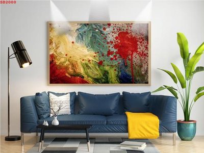 Ảnh gốc File tranh hiện đại Sơn Dầu SD2000 (nét căng) in mica