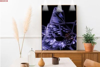 File tranh gốc in trần nhà File tranh hiện đại Sơn Dầu SD2038 3D