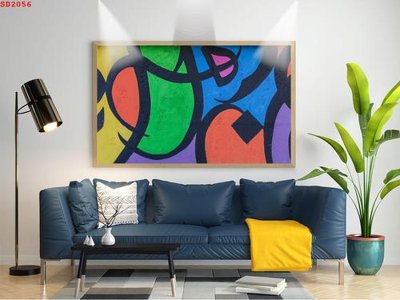 File gốc File tranh hiện đại Sơn Dầu SD2056 (in lụa) tranh mã đáo