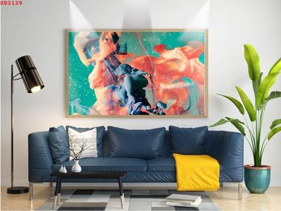 File gốc in ấn File tranh hiện đại Sơn Dầu SD2129 độ phân giải cao