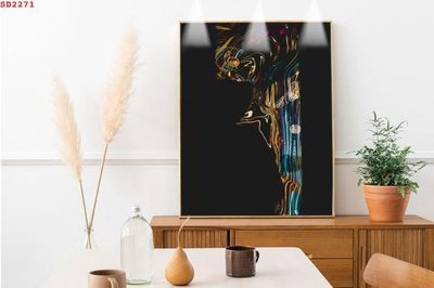 File gốc File tranh hiện đại Sơn Dầu SD2271 (in lụa) trang trí tường