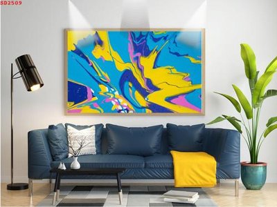 Download file File tranh hiện đại Sơn Dầu SD2509 (gốc) in mica bàn thờ