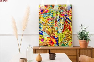 File gốc File tranh hiện đại Sơn Dầu SD2758 (in tráng gương) hiện đại