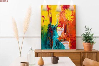 File in mica File tranh hiện đại Sơn Dầu SD2954 (bản gốc) làm vách ngăn