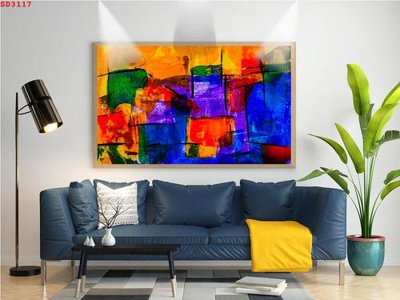 Download file gốc File tranh hiện đại Sơn Dầu SD3117 (in mica) trang trí