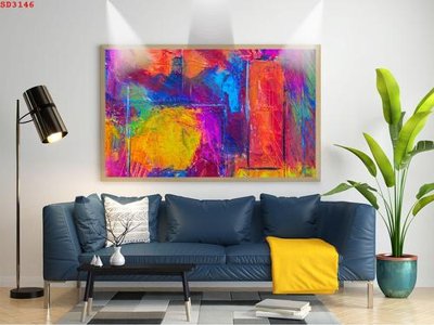 File in mica File tranh hiện đại Sơn Dầu SD3146 (bản gốc) làm vách ngăn