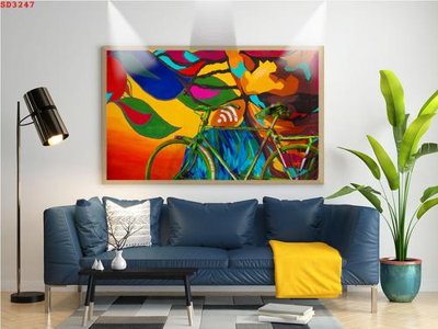 File in mica File tranh hiện đại Sơn Dầu SD3247 (bản gốc) làm vách ngăn