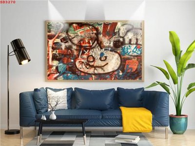 Download file gốc File tranh hiện đại Sơn Dầu SD3270 (in mica) trong suốt