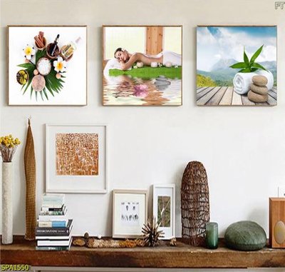 File in lụa Tranh trang trí Spa SPA1550 (hoa văn) Tranh trang trí Spa SPA1550