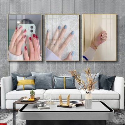 File tranh gốc in trần nhà File tranh nail , tranh trang trí quán nail móng SPA3327 3D