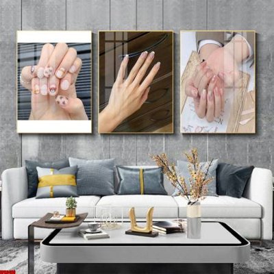 File tranh gốc in trần nhà File tranh nail , tranh trang trí quán nail móng SPA3406 3D